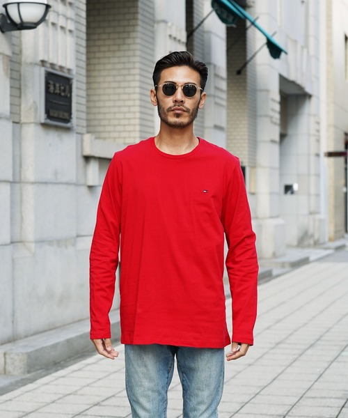 TOMMY HILFIGER（トミーヒルフィガー）の「TOMMY HILFIGER/トミーヒルフィガー Core Flag Crew ワッペン クルーネック 長袖 Tシャツ カットソー（Tシャツ/カットソー・メンズ・ホワイト/ヘザーグレー/レッド系その他/ダークネイビー・SMALL/MEDIUM/X-LARGE/LARGE）」の21枚目の写真