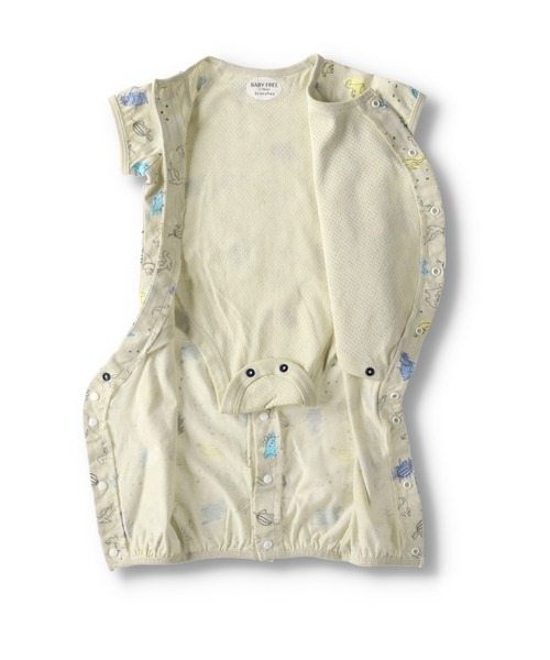 BRANSHES（ブランシェス）の「恐竜柄肌着付き半袖2WAYオール（ロンパース・キッズ・ベージュ/ライトグリーン・フリー）」の6枚目の写真