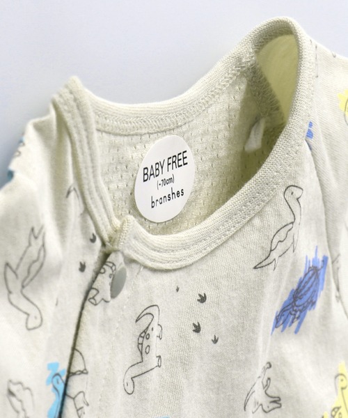 BRANSHES（ブランシェス）の「恐竜柄肌着付き半袖2WAYオール（ロンパース・キッズ・ベージュ/ライトグリーン・フリー）」の13枚目の写真