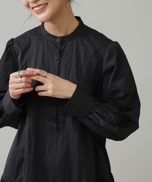 N.（N. Natural Beauty Basic）（エヌエヌナチュラルビューティーベーシック）の「◆ボリュームパフミニワンピース（ワンピース・レディース・オフホワイト/スミクロ/グレイッシュベージュ・MEDIUM）」の8枚目の写真