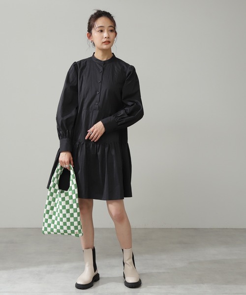 N.（N. Natural Beauty Basic）（エヌエヌナチュラルビューティーベーシック）の「◆ボリュームパフミニワンピース（ワンピース・レディース・オフホワイト/スミクロ/グレイッシュベージュ・MEDIUM）」の11枚目の写真