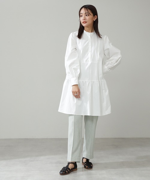 N.（N. Natural Beauty Basic）（エヌエヌナチュラルビューティーベーシック）の「◆ボリュームパフミニワンピース（ワンピース・レディース・オフホワイト/スミクロ/グレイッシュベージュ・MEDIUM）」の9枚目の写真