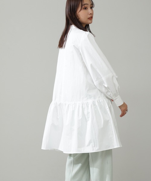 N.（N. Natural Beauty Basic）（エヌエヌナチュラルビューティーベーシック）の「◆ボリュームパフミニワンピース（ワンピース・レディース・オフホワイト/スミクロ/グレイッシュベージュ・MEDIUM）」の13枚目の写真