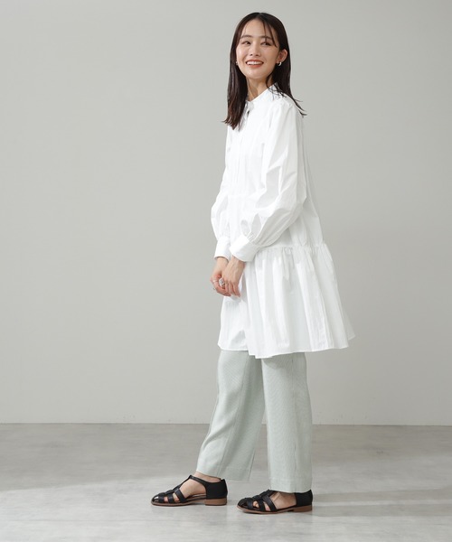 N.（N. Natural Beauty Basic）（エヌエヌナチュラルビューティーベーシック）の「◆ボリュームパフミニワンピース（ワンピース・レディース・オフホワイト/スミクロ/グレイッシュベージュ・MEDIUM）」の7枚目の写真