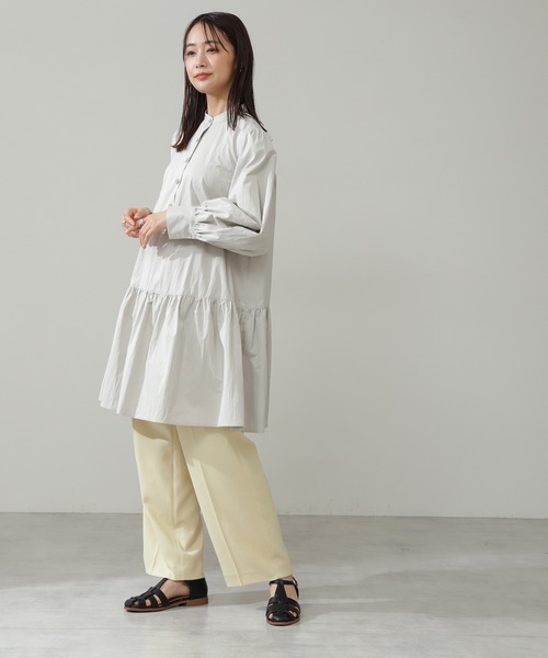 N.（N. Natural Beauty Basic）（エヌエヌナチュラルビューティーベーシック）の「◆ボリュームパフミニワンピース（ワンピース・レディース・オフホワイト/スミクロ/グレイッシュベージュ・MEDIUM）」の4枚目の写真