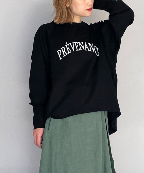 PICCIN（ピッチン）の「【日本製】オーガニックコットンプリント長袖Tシャツ（Tシャツ/カットソー・レディース・ブラック/オフホワイト/カーキ・M）」の3枚目の写真