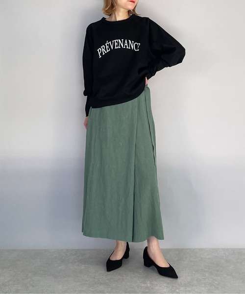 PICCIN（ピッチン）の「【日本製】オーガニックコットンプリント長袖Tシャツ（Tシャツ/カットソー・レディース・ブラック/オフホワイト/カーキ・M）」の22枚目の写真