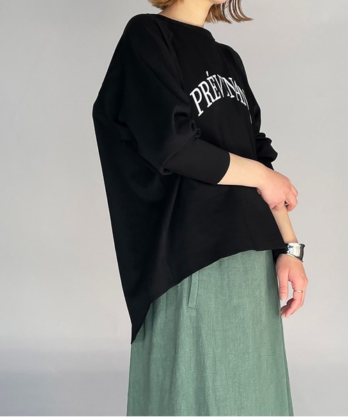 PICCIN（ピッチン）の「【日本製】オーガニックコットンプリント長袖Tシャツ（Tシャツ/カットソー・レディース・ブラック/オフホワイト/カーキ・M）」の16枚目の写真