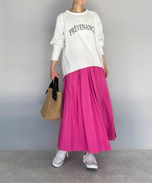 PICCIN（ピッチン）の「【日本製】オーガニックコットンプリント長袖Tシャツ（Tシャツ/カットソー・レディース・ブラック/オフホワイト/カーキ・M）」の14枚目の写真