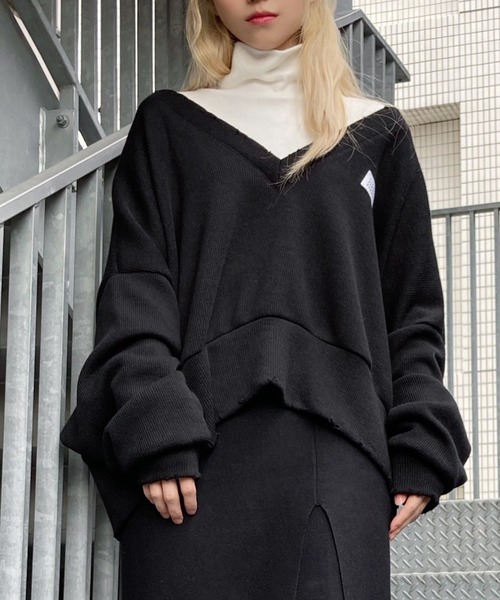 Figments（フィグメンツ）の「ハイネックロンT（Tシャツ/カットソー・レディース・ホワイト/ブラック・FREE）」の7枚目の写真