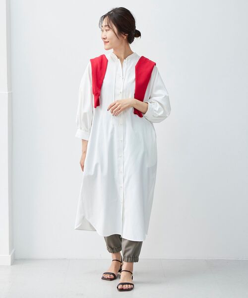 le.coeur blanc(ルクールブラン)の「パールボタンドルマンシャツワンピース(シャツワンピース・レディース・オフホワイト/ブルー系その他3/ブルー系その他4・38)」の10枚目の写真