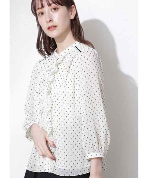 JILL STUART(ジルスチュアート)の「◆ヴェロニカブラウス(シャツ/ブラウス・レディース・ブルー/ホワイト・MEDIUM/SMALL)」の1枚目の写真