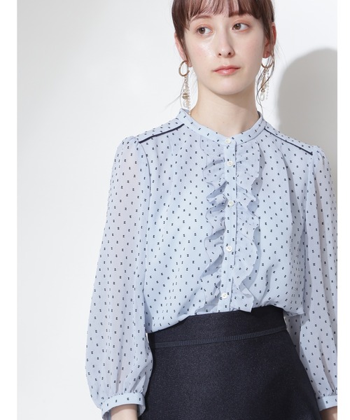 JILL STUART(ジルスチュアート)の「◆ヴェロニカブラウス(シャツ/ブラウス・レディース・ブルー/ホワイト・MEDIUM/SMALL)」の2枚目の写真