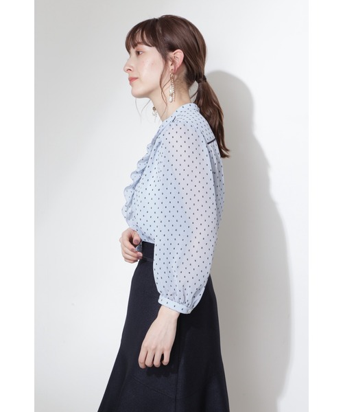 JILL STUART(ジルスチュアート)の「◆ヴェロニカブラウス(シャツ/ブラウス・レディース・ブルー/ホワイト・MEDIUM/SMALL)」の5枚目の写真