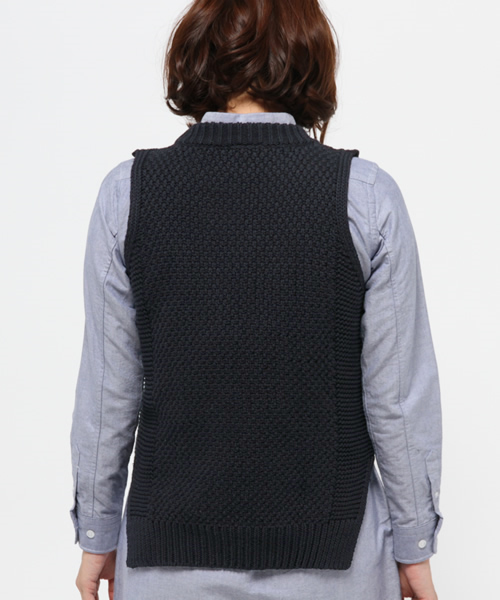 CIAOPANIC（チャオパニック）の「【Ciaopanic】綿混ボトルニットベスト（ベスト・レディース・グレー/ネイビー/ホワイト・FREE）」の6枚目の写真