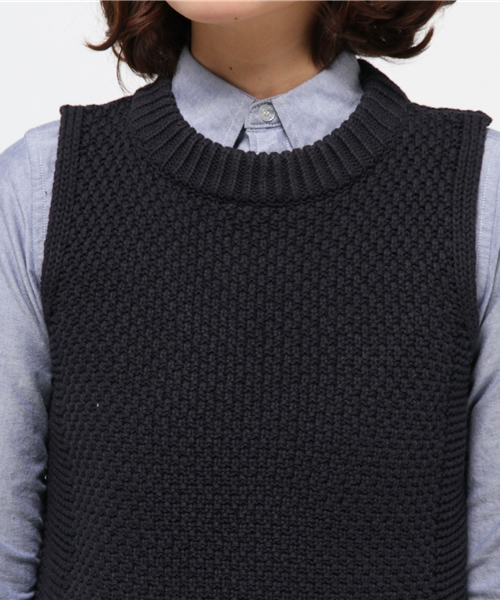 CIAOPANIC（チャオパニック）の「【Ciaopanic】綿混ボトルニットベスト（ベスト・レディース・グレー/ネイビー/ホワイト・FREE）」の7枚目の写真