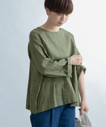 FORK&SPOON　カラミストライプブラウス