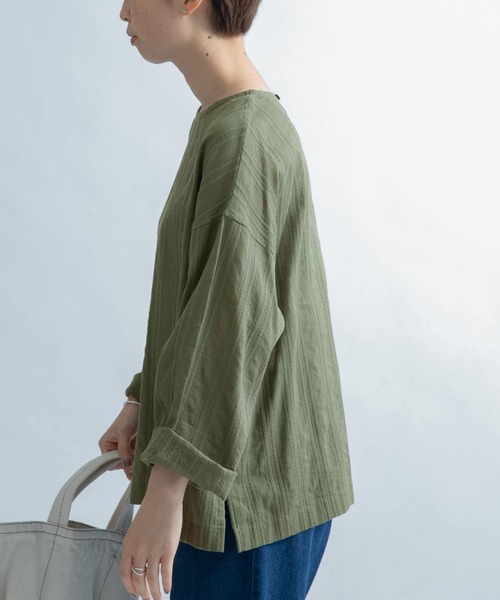 FORK&SPOON（フォークアンドスプーン）の「FORK&SPOON　カラミストライプブラウス（シャツ/ブラウス・レディース・カーキ/ブラック/オフホワイト・1）」の5枚目の写真