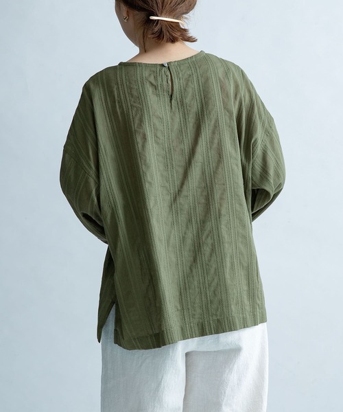 FORK&SPOON（フォークアンドスプーン）の「FORK&SPOON　カラミストライプブラウス（シャツ/ブラウス・レディース・カーキ/ブラック/オフホワイト・1）」の13枚目の写真