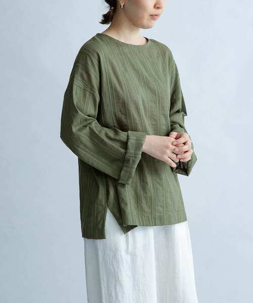 FORK&SPOON（フォークアンドスプーン）の「FORK&SPOON　カラミストライプブラウス（シャツ/ブラウス・レディース・カーキ/ブラック/オフホワイト・1）」の14枚目の写真