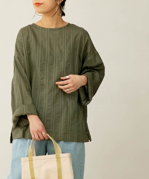 FORK&SPOON（フォークアンドスプーン）の「FORK&SPOON　カラミストライプブラウス（シャツ/ブラウス・レディース・カーキ/ブラック/オフホワイト・1）」の15枚目の写真