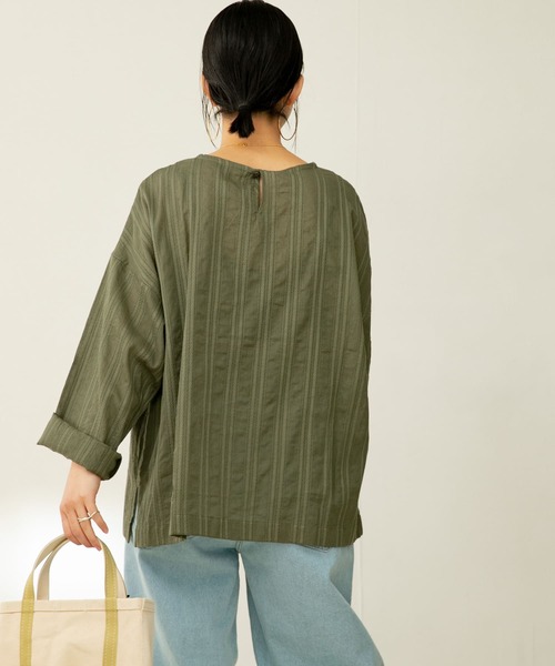 FORK&SPOON（フォークアンドスプーン）の「FORK&SPOON　カラミストライプブラウス（シャツ/ブラウス・レディース・カーキ/ブラック/オフホワイト・1）」の17枚目の写真