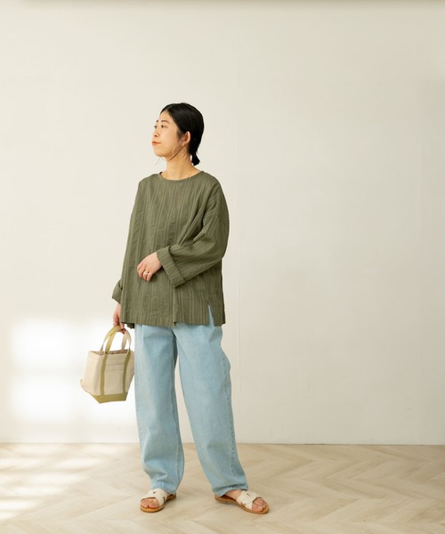 FORK&SPOON（フォークアンドスプーン）の「FORK&SPOON　カラミストライプブラウス（シャツ/ブラウス・レディース・カーキ/ブラック/オフホワイト・1）」の19枚目の写真