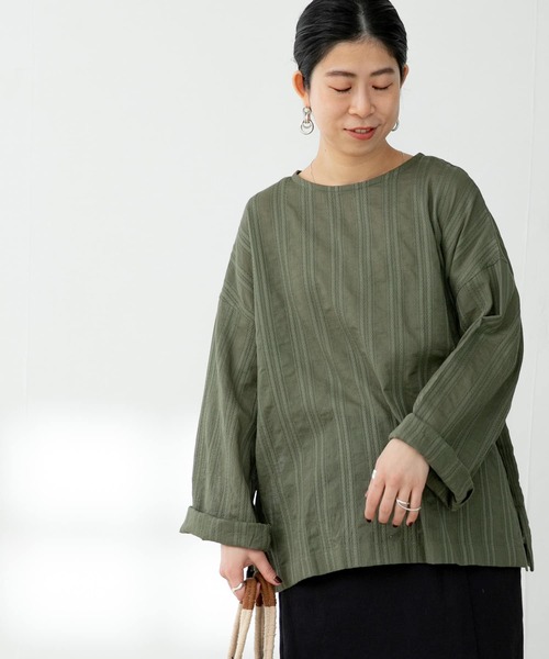 FORK&SPOON（フォークアンドスプーン）の「FORK&SPOON　カラミストライプブラウス（シャツ/ブラウス・レディース・カーキ/ブラック/オフホワイト・1）」の21枚目の写真