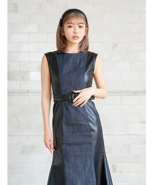 ワンピース Darich レザーコンビロングワンピース(ワンピース)|Darich