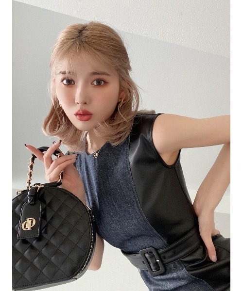 Darich ダーリッチ　ワンピース レザーコンビロングワンピース（ワンピース）｜Darich