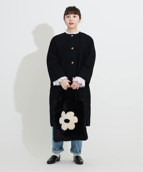 Dot&Stripes CHILD WOMAN(ドットアンドストライプス チャイルドウーマン)の「【 期間限定 完全受注生産アイテム 】フェイクファー花モチーフ トートBAG(トートバッグ・レディース・ブラック/ブラウン・FREE)」の12枚目の写真