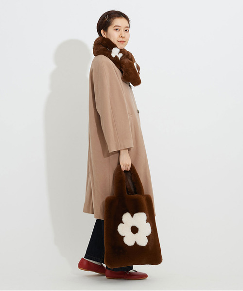 Dot&Stripes CHILD WOMAN(ドットアンドストライプス チャイルドウーマン)の「【 期間限定 完全受注生産アイテム 】フェイクファー花モチーフ トートBAG(トートバッグ・レディース・ブラック/ブラウン・FREE)」の21枚目の写真