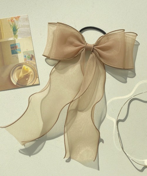 apres jour（アプレジュール）の「【apres jour×ARIAZ】シアーリボンヘアゴム（ヘアゴム・レディース・ブラック/ダークブラウン/グレー/カーキ/アイボリー/ライトブラウン・FREE）」の11枚目の写真