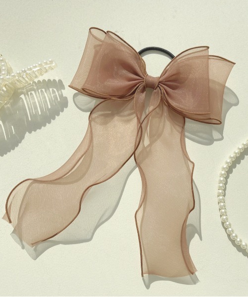 apres jour（アプレジュール）の「【apres jour×ARIAZ】シアーリボンヘアゴム（ヘアゴム・レディース・ブラック/ダークブラウン/グレー/カーキ/アイボリー/ライトブラウン・FREE）」の10枚目の写真