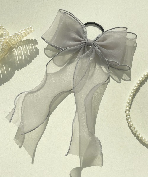 apres jour（アプレジュール）の「【apres jour×ARIAZ】シアーリボンヘアゴム（ヘアゴム・レディース・ブラック/ダークブラウン/グレー/カーキ/アイボリー/ライトブラウン・FREE）」の9枚目の写真