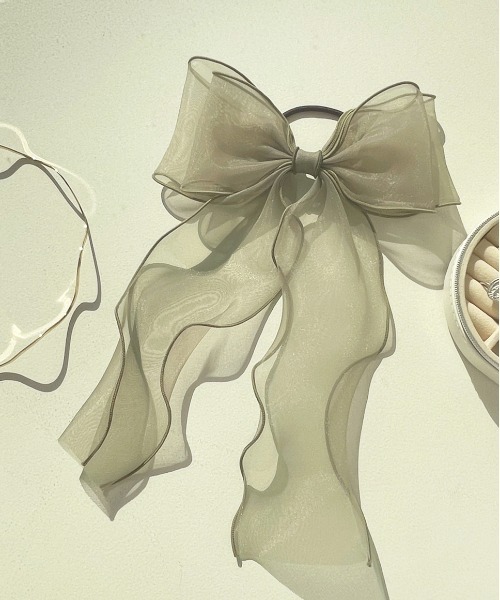 apres jour（アプレジュール）の「【apres jour×ARIAZ】シアーリボンヘアゴム（ヘアゴム・レディース・ブラック/ダークブラウン/グレー/カーキ/アイボリー/ライトブラウン・FREE）」の12枚目の写真