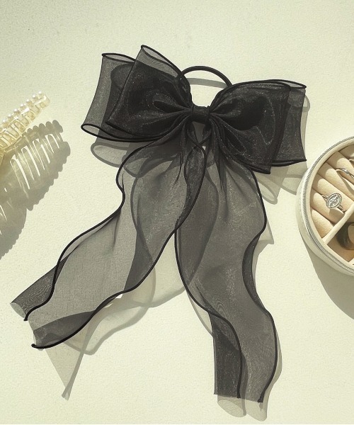 apres jour（アプレジュール）の「【apres jour×ARIAZ】シアーリボンヘアゴム（ヘアゴム・レディース・ブラック/ダークブラウン/グレー/カーキ/アイボリー/ライトブラウン・FREE）」の8枚目の写真