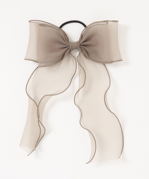 accra リボンゴム　ベージュ accra リボンゴム ベージュ ヘアゴム（ベージュ系）ファッション