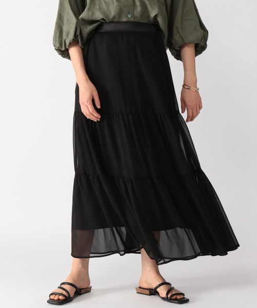 BARNYARDSTORM（バンヤードストーム）の「BARNYARDSTORM / 楊柳ティアードスカート（スカート・レディース・ブラック/モカ・0/1）」の2枚目の写真