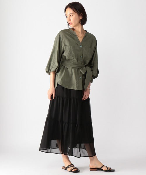 BARNYARDSTORM（バンヤードストーム）の「BARNYARDSTORM / 楊柳ティアードスカート（スカート・レディース・ブラック/モカ・0/1）」の4枚目の写真