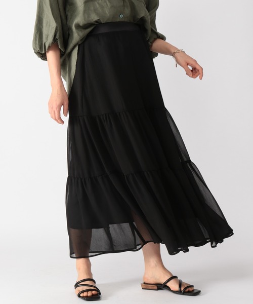 BARNYARDSTORM（バンヤードストーム）の「BARNYARDSTORM / 楊柳ティアードスカート（スカート・レディース・ブラック/モカ・0/1）」の7枚目の写真