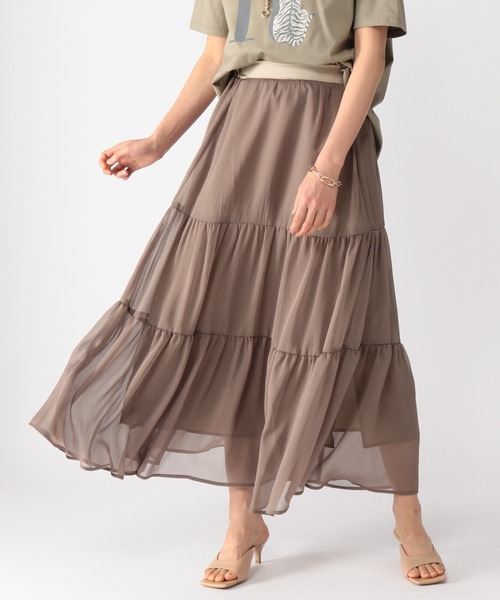 BARNYARDSTORM（バンヤードストーム）の「BARNYARDSTORM / 楊柳ティアードスカート（スカート・レディース・ブラック/モカ・0/1）」の11枚目の写真