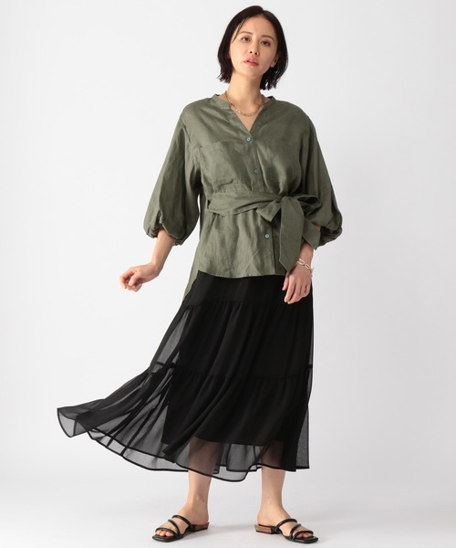 BARNYARDSTORM（バンヤードストーム）の「BARNYARDSTORM / 楊柳ティアードスカート（スカート・レディース・ブラック/モカ・0/1）」の6枚目の写真