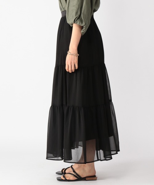 BARNYARDSTORM（バンヤードストーム）の「BARNYARDSTORM / 楊柳ティアードスカート（スカート・レディース・ブラック/モカ・0/1）」の14枚目の写真