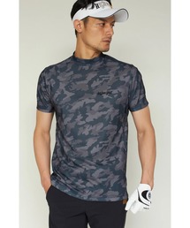 HIGH ST. GOLF∴カモ柄ハニカム鹿の子モックネックシャツ <AdE>