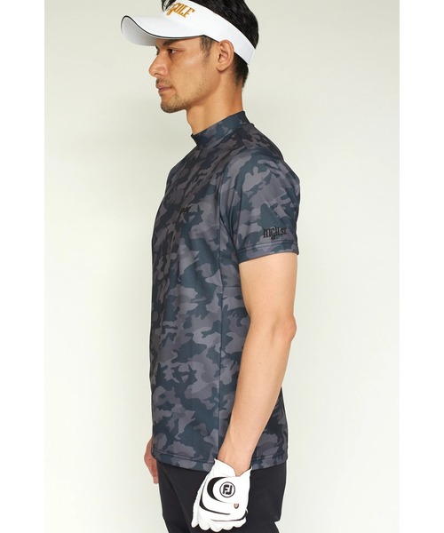 HIGH STREET(ハイストリート)の「HIGH ST. GOLF∴カモ柄ハニカム鹿の子モックネックシャツ <AdE>(Tシャツ/カットソー・メンズ・ブラック/ブルー/グレー・LL/M/S/L)」の20枚目の写真