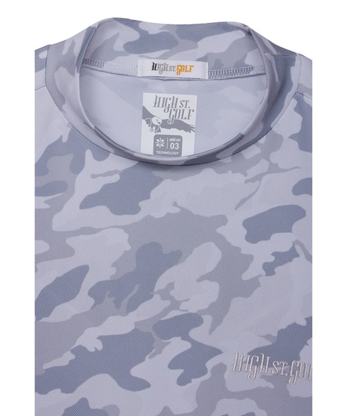 HIGH STREET(ハイストリート)の「HIGH ST. GOLF∴カモ柄ハニカム鹿の子モックネックシャツ <AdE>(Tシャツ/カットソー・メンズ・ブラック/ブルー/グレー・LL/M/S/L)」の8枚目の写真