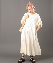 AVIREX | 【直営店限定】VOLUME SLEEVE TENCEL ONEPIECE/ ボリュームスリーブテンセルワンピース(ワンピース)