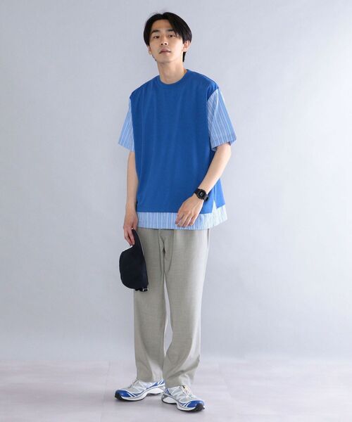 SHIPS(シップス)の「*SHIPS: ポンチ ストライプ スイッチング Tシャツ(Tシャツ/カットソー・メンズ・ホワイト/ブラック/グレー/ブルー・SMALL/MEDIUM/LARGE/X-LARGE)」の8枚目の写真