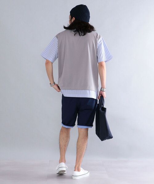 SHIPS(シップス)の「*SHIPS: ポンチ ストライプ スイッチング Tシャツ(Tシャツ/カットソー・メンズ・ホワイト/ブラック/グレー/ブルー・SMALL/MEDIUM/LARGE/X-LARGE)」の10枚目の写真